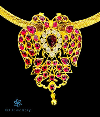 The Classic Gandaberunda Silver Necklace (Red)