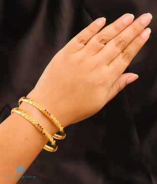 The Kavya Antique Silver Coorgi Bangle-Single (Size/2.2/2.4/2.6/2.8)