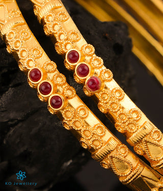 The Kavya Antique Silver Coorgi Bangle-Single (Size/2.2/2.4/2.6/2.8)