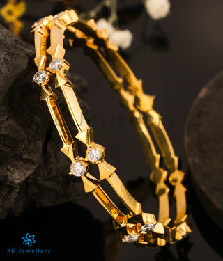 The Mandira Silver Solitaire Bangle-Single (Size 2.6)