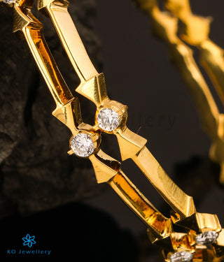 The Mandira Silver Solitaire Bangle-Single (Size 2.6)