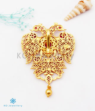 The Classic Gandaberunda Silver Necklace (Red)