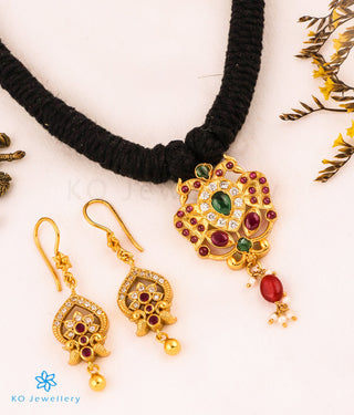 The Avani Gandaberunda Kemp Silver Thread Necklace (Black)