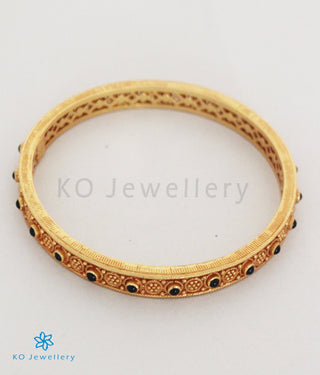 The Ramya Silver Blue Kempu Bangle -Single (Size 2.2/2.6/2.8)