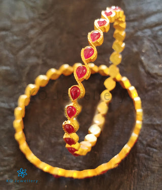 The Piyali Silver Red Kemp Bangle- Single (Size 2.2/2.4/2.6/2.8)