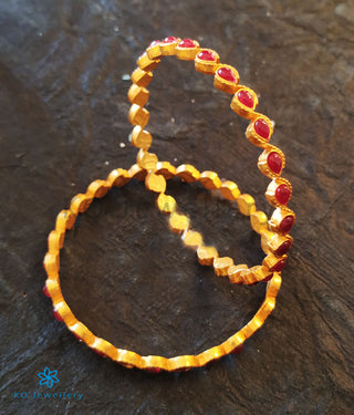 The Piyali Silver Red Kemp Bangle- Single (Size 2.2/2.4/2.6/2.8)