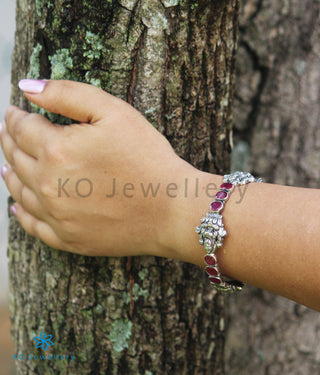 The Shrinika Silver Kemp Bracelet(Oxidised/Size 2.2/2.4/2.6/2.8)