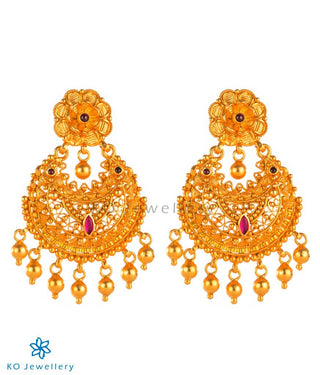 Stunning gold plated chaandbali earrings online shopping