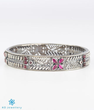 The Mithila Silver Kempu Bangle - Single (Oxidised/Size/2.2/2.4/2.6/2.8)