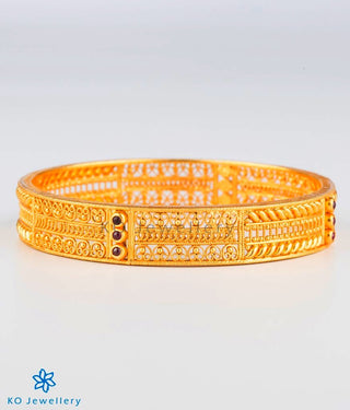 The Aditi Silver Filigree Bangle-Single (Red/Size/2.2/2.4/2.6/2.8)
