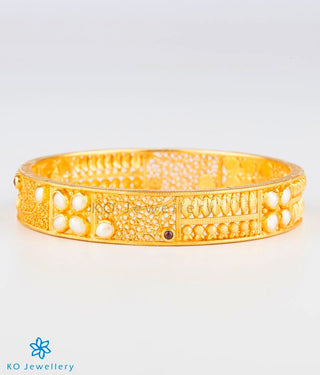 The Maya Silver Pearl Bangle-Single (Size/2.2/2.4/2.6/2.8)