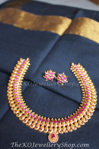 gold plated silver bridal jewelry necklace