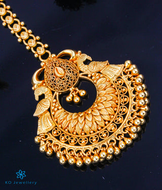 The Mayuraka Silver Peacock Maang Tikka
