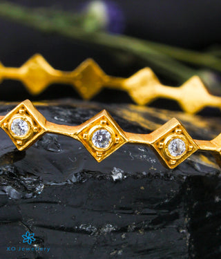 The Ihita Silver Solitaire Bangle-Single(Size 2.2/2.4/2.6/2.8)