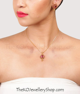 Kempu and gold dipped South Indian temple jewellery online shopping