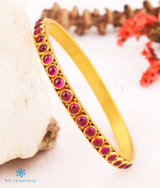The Divya Silver Kempu Bangle-Single (Size 2.2/2.4/2.6/2.8)
