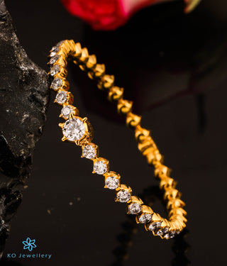 The Vaibhava Silver Solitaire Bracelet -Single(Size 2.4/2.6)