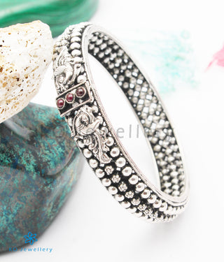 The Malhar Silver Bangle - Single (Oxidised/Size 2.2/2.4/2.6/2.8)