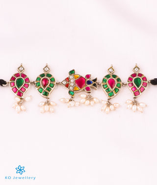 The Machli Silver Polki Choker Necklace