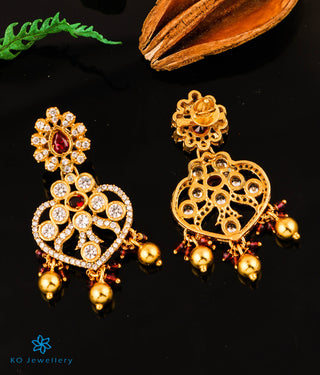 The Ojayit Silver Peacock Choker Necklace & Earrings