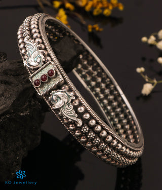 The Malhar Silver Bangle - Single (Oxidised/Size 2.2/2.4/2.6/2.8)