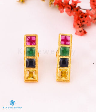 The Preksha Silver Navratna Necklace & Earrings