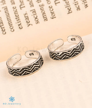 Lines Silver Toe-Rings