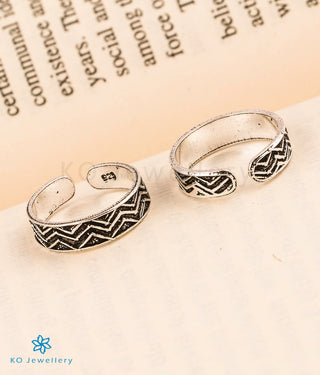 Lines Silver Toe-Rings
