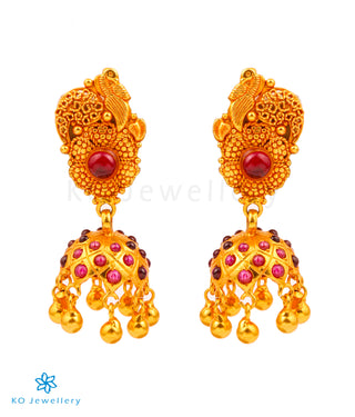 The Aditya Silver Peacock Kempu Jhumka