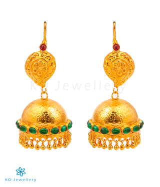 The Niral Silver Kempu Jhumka