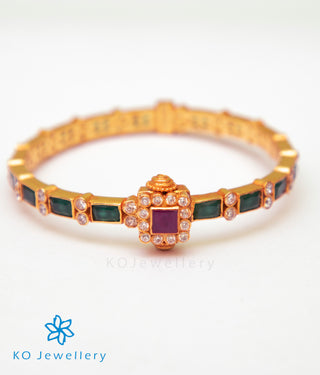 The Sattva Silver Kemp Bracelet (Green/Size/2.2/2.4/2.6/2.8)