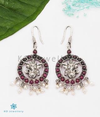 The Atharva Silver Ganesha Earrings (Oxidised)